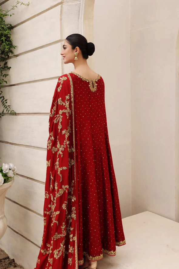 Anika Royal Maroon Bridal Ensemble - Image 3