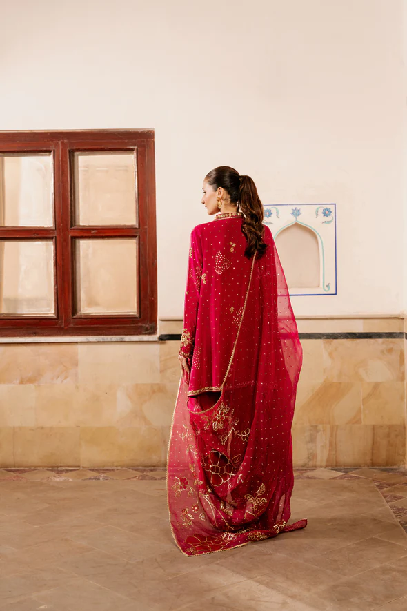 Bold Magenta Raw Silk Ensemble - Image 3