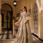 Ethereal Sage Green Trail Gown Ensemble