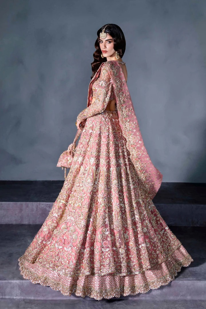 Blush Pink Bridal Luxury Lehenga Set - Image 6