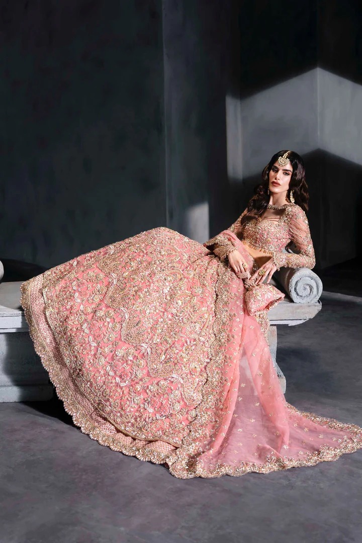 Blush Pink Bridal Luxury Lehenga Set - Image 5