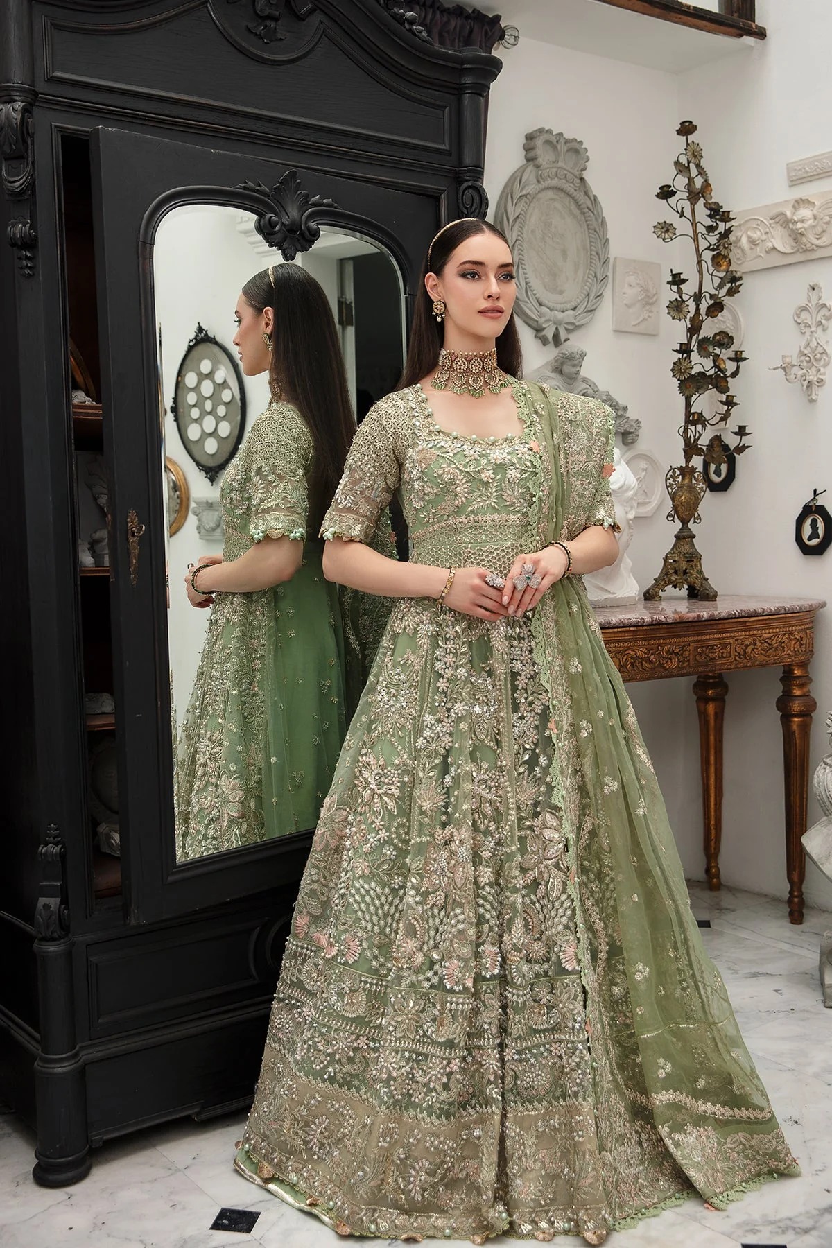 Mint Elegance Pishwas Ensemble