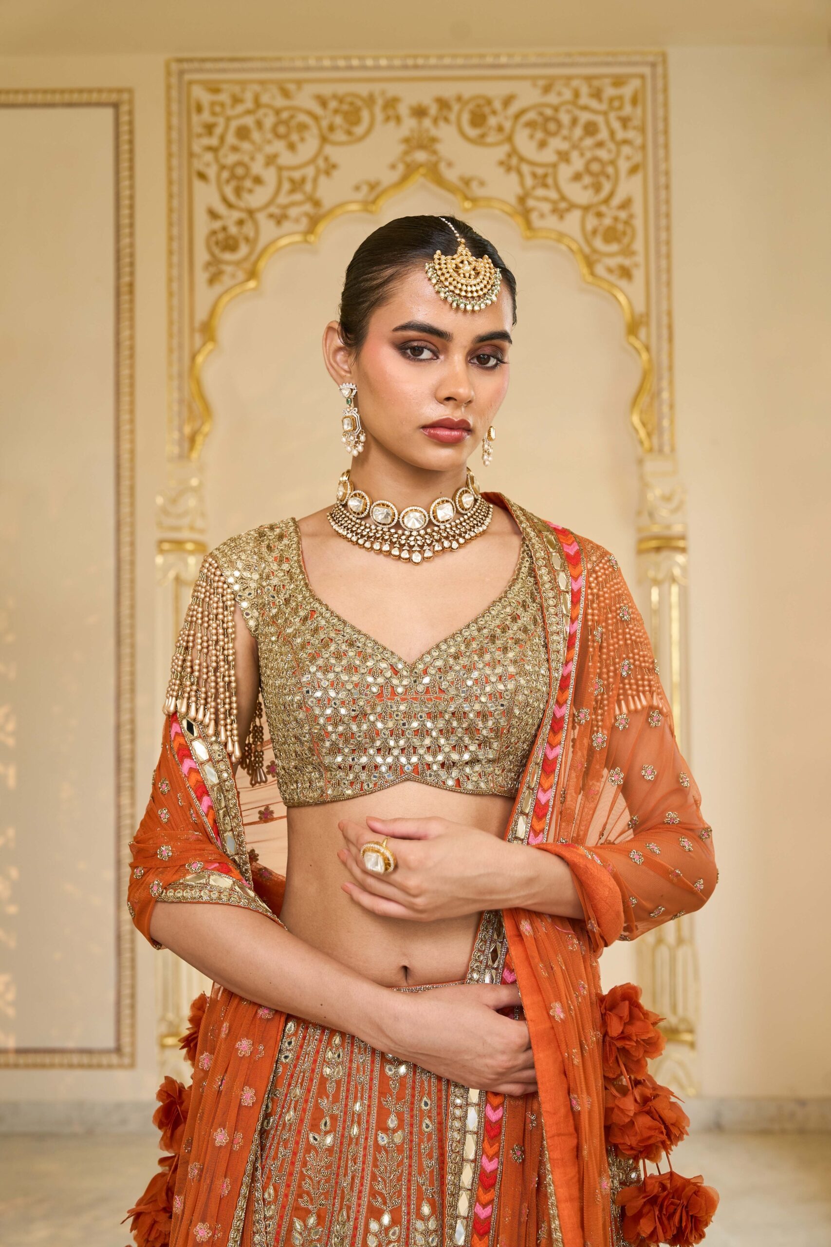 Sunlit Ember Bridal Lehenga Set - Image 2