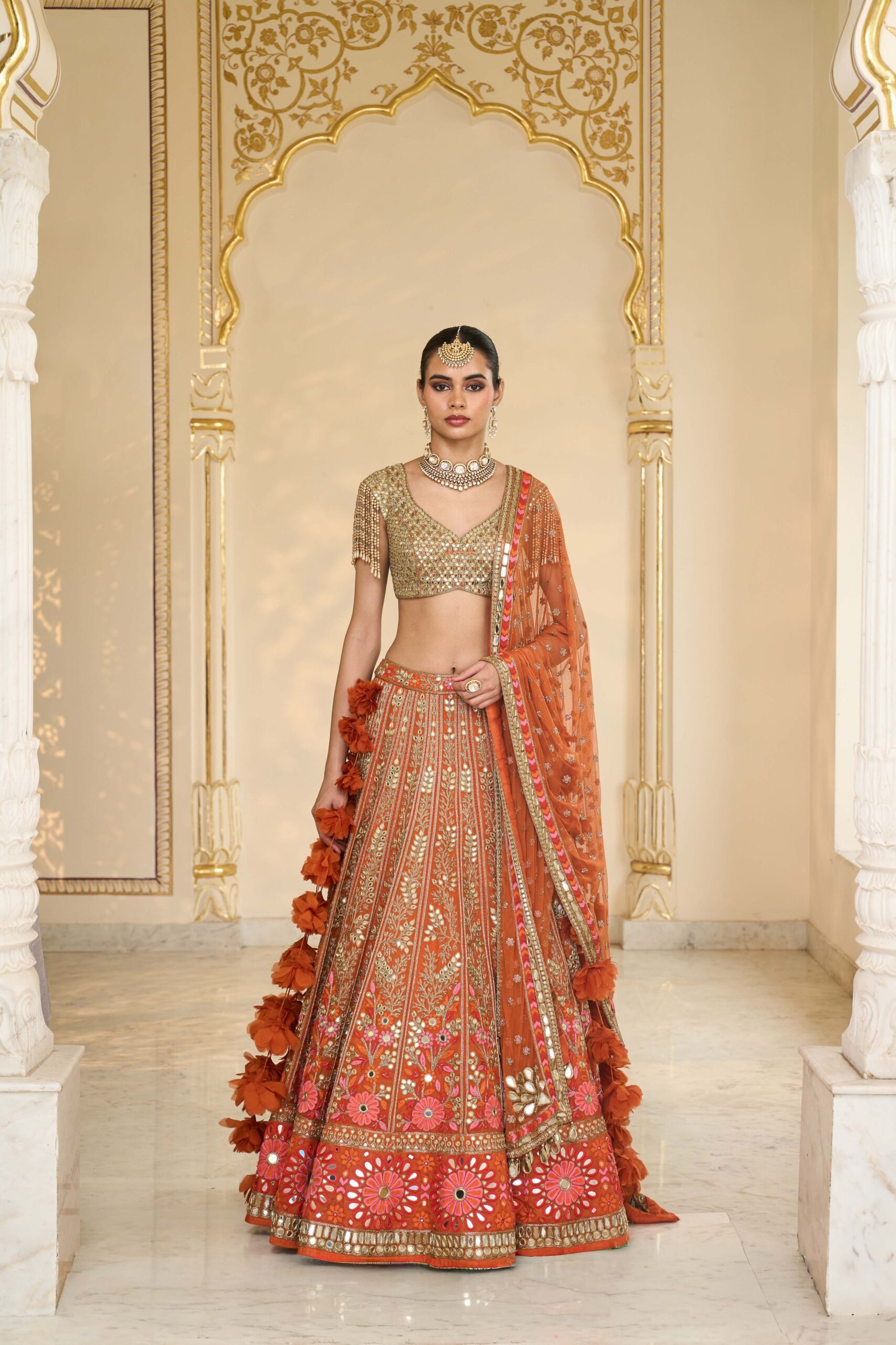 Sunlit Ember Bridal Lehenga Set