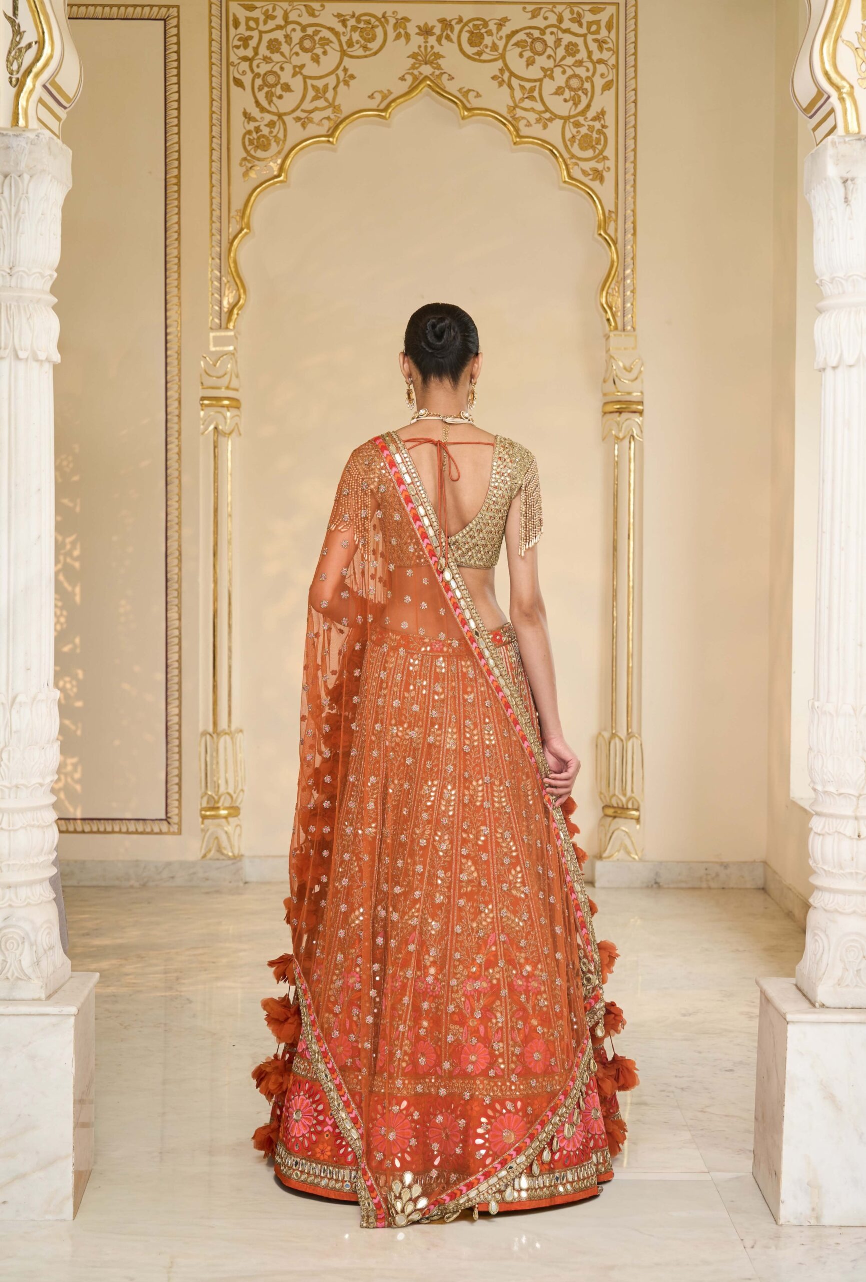 Sunlit Ember Bridal Lehenga Set - Image 3
