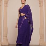 Orchid Gleam Tiered Saree Set