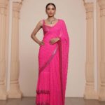 Blushing Elegance Tiered Sari Set