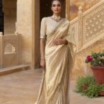 Golden Ember Bridal Saree Set