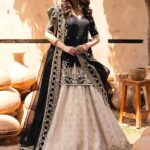 Zardozi Straight Shirt with Puffy Lehenga & Heavily Bordered Dupatta