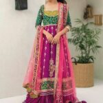 Embellished Pishwas with Gota-Trim Lehenga