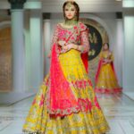 Yellow and Hot Pink Bridal Lehenga with Gold Zardozi Handwork