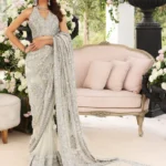 Ice Blue Zareen Blouse & Saree Set
