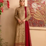 Floral Gold Handcrafted Masoori Ensemble