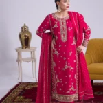 Hot Pink Sheesha Silk Embellished Ensemble