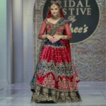 Royal Red and Navy Blue Bridal Lehenga with Antique Gold Embroidery