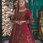 Royal Maroon Bridal Couture Lehenga with Antique Gold Zari Work