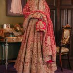 Opulent Maroon & Gold Pakistani Bridal Lehenga Choli