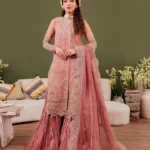 Gul-e-Pink Embroidered Kameez Sharara Set