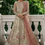Off-White Regal Pishwas Gown with Embroidered Net Dupatta