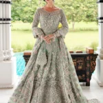 Opulent Maroon Pishwas Frock with Embellished Lehenga and Dupatta