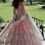 Elegant Off-White Embroidered Pishwas Frock with Raw Silk Trousers