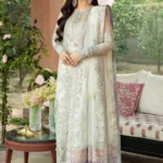 Exquisite Green Chiffon Pakistani Party Salwar Kameez with Contrasting Dupatta