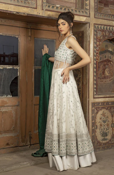 Graceful White Fiona Peshwas - Image 4