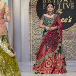 Emerald Green & Maroon Bridal Lehenga with Gold Zardozi