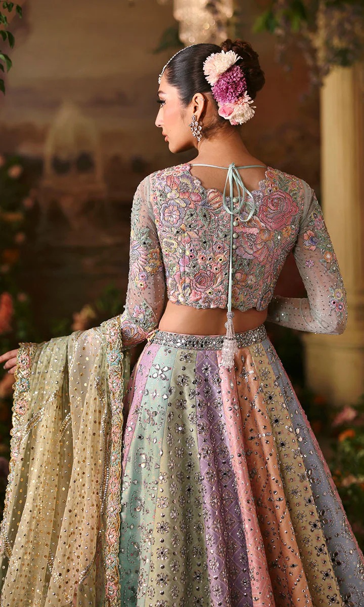 Multicolored Pakistani Bridal Lehenga Choli - Image 4
