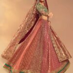 Imperial Rose & Verdant Gold Bridal Lehenga