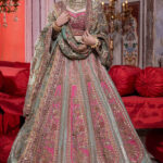 Zardozi Embellished Silk Lehenga with Net Blouse