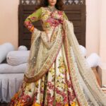 Embroidered Choli with Coordinated Lehnga & Net Dupatta