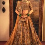 Maroon & Gold Zardozi Bridal Lehenga Ensemble