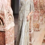 Moonlit Aqua Keyhole Hand-Embellished Maxi