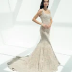 Radiant Quartz Hand-Embellished Mermaid Gown