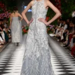 Silver Mist Embellished Long Gown