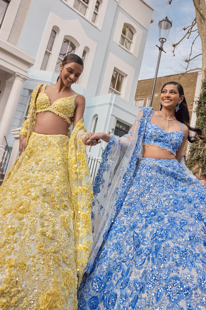 Starlight Silver Crystallized Bridal Lehenga - Image 7