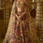Emerald & Gold Blossom Heritage Lehenga
