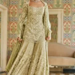 Sage Green Hand-Embellished Sharara Set