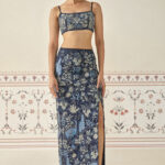 Midnight Forest Strappy Crop & Column Slit Skirt Set