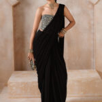 Midnight Noir Sculpted Saree Ensemble