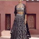 Midnight Blue Embroidered Lehenga & Bolero Set