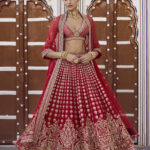 Imperial Crimson Botanical Lehenga