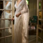 Ivory Moonbeam Sequined Saree