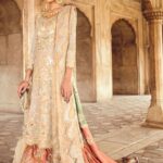 Shopynza Champagne Gold and Rust Bridal Lehenga