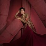 Royal Maroon Embellished Maxi Set